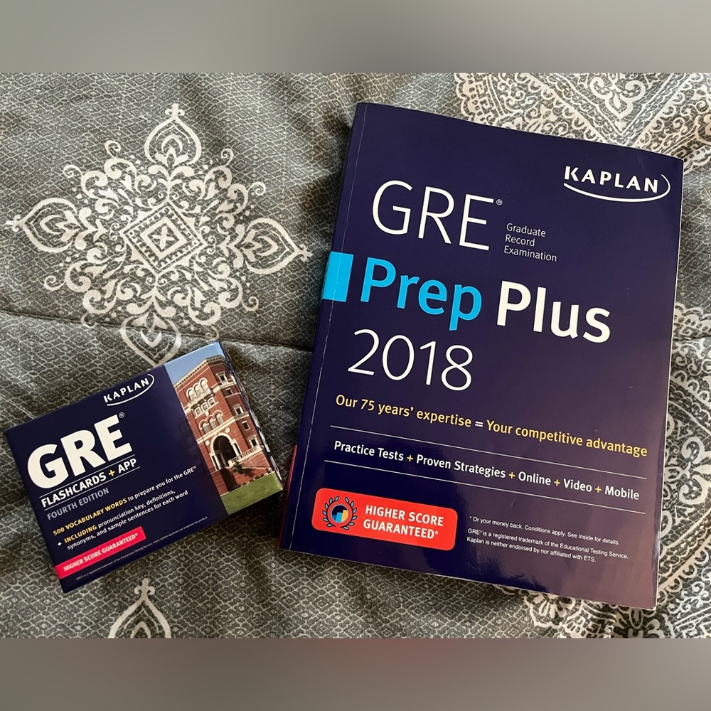 2018 Kaplan GRE Prep Plus Workbook and Flashcards set